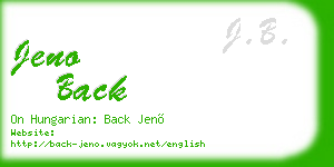 jeno back business card